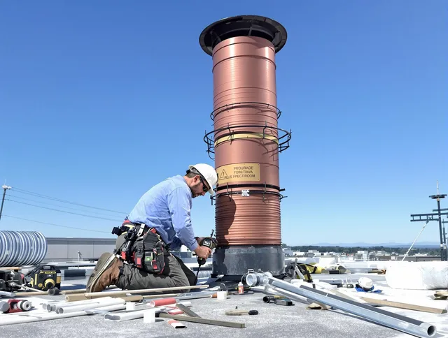 Installed chimney liner by West Hartford Chimney Sweep in West Hartford, CT