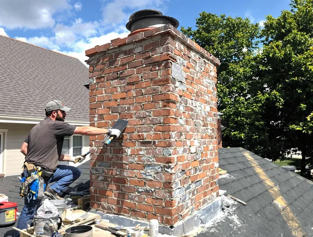 Completed chimney rebuild by West Hartford Chimney Sweep in West Hartford, CT