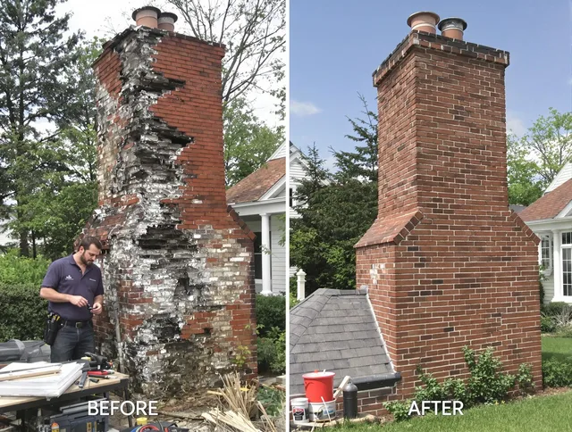 West Hartford Chimney Sweep performing a full chimney restoration in West Hartford, CT