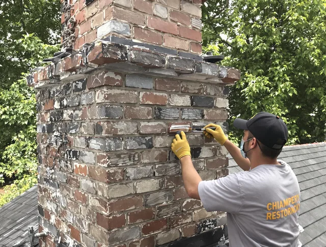 In-progress chimney restoration by West Hartford Chimney Sweep in West Hartford, CT