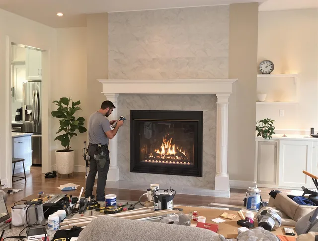 Newly installed fireplace by West Hartford Chimney Sweep in West Hartford, CT