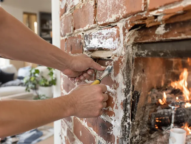 Routine fireplace repair by West Hartford Chimney Sweep in West Hartford, CT